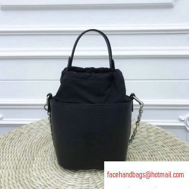 Maison Margiela Textured Leather 5AC Bucket Bag Black - Click Image to Close