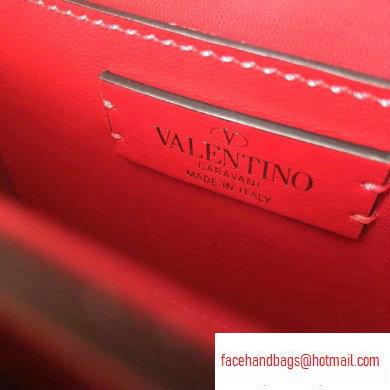 Valentino Small VLocker Leather Saddle Bag Red 2020 - Click Image to Close