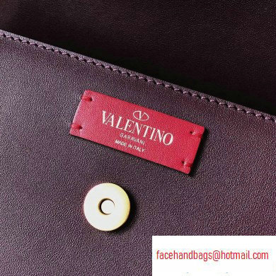 Valentino Supervee Calfskin Crossbody Large Bag Burgundy 2020