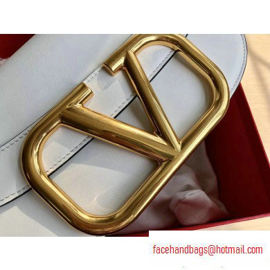 Valentino Supervee Calfskin Crossbody Large Bag White/Gold 2020