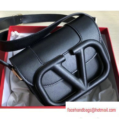 Valentino Supervee Calfskin Crossbody Small Bag Black 2020 - Click Image to Close