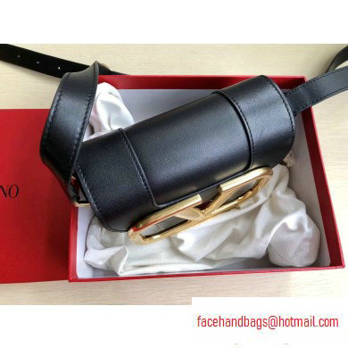Valentino Supervee Calfskin Crossbody Small Bag Black/Gold 2020 - Click Image to Close