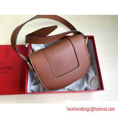 Valentino Supervee Calfskin Crossbody Small Bag Brown/Gold 2020