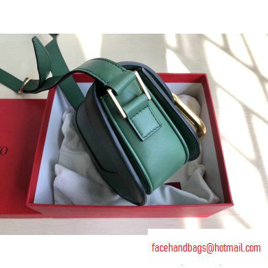 Valentino Supervee Calfskin Crossbody Small Bag Green/Gold 2020