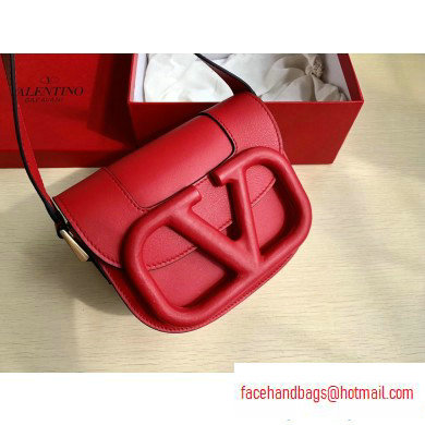 Valentino Supervee Calfskin Crossbody Small Bag Red 2020