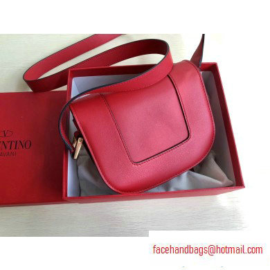 Valentino Supervee Calfskin Crossbody Small Bag Red/Gold 2020 - Click Image to Close