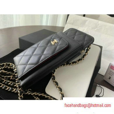 chanel caviar leather classic clutch with chain black with golden hardware 2020 - Click Image to Close