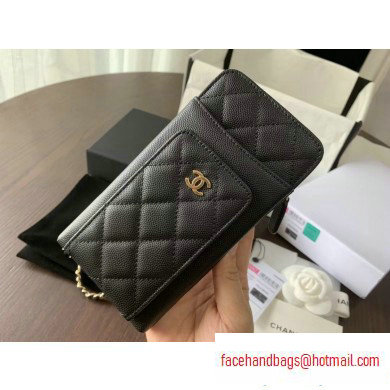 chanel caviar leather classic clutch with chain black with golden hardware 2020 - Click Image to Close