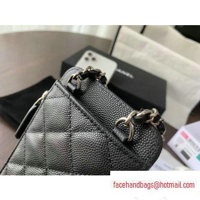 chanel caviar leather classic clutch with chain black with silver hardware 2020 - Click Image to Close