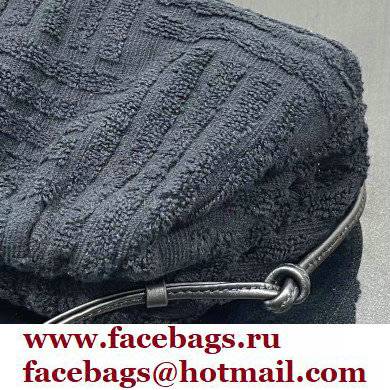 Bottega Veneta Cotton Sponge Clutch with Strap Mini Pouch Bag Black 2021