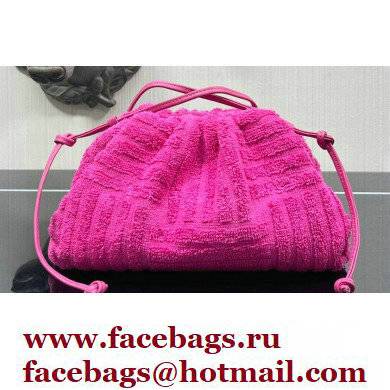 Bottega Veneta Cotton Sponge Clutch with Strap Mini Pouch Bag Fuchsia 2021