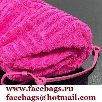Bottega Veneta Cotton Sponge Clutch with Strap Mini Pouch Bag Fuchsia 2021