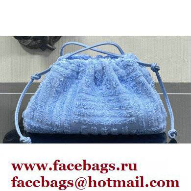 Bottega Veneta Cotton Sponge Clutch with Strap Mini Pouch Bag Sky Blue 2021