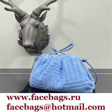 Bottega Veneta Cotton Sponge Clutch with Strap Mini Pouch Bag Sky Blue 2021