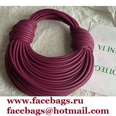 Bottega Veneta Double Knot Mini Tubular Leather Top Handle Bag Dark Red 2021