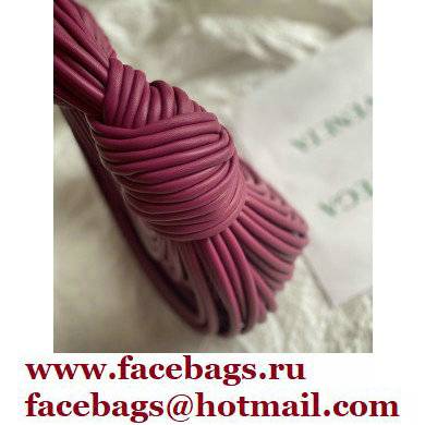 Bottega Veneta Double Knot Mini Tubular Leather Top Handle Bag Dark Red 2021