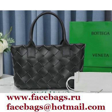 Bottega Veneta Intrecciato Leather Cabat Tote Bag Black 2021