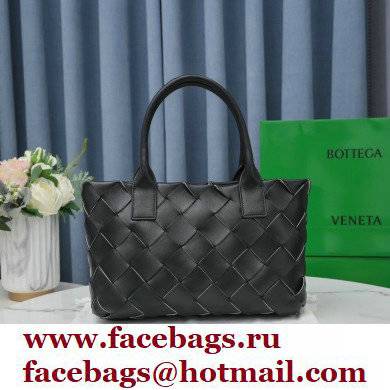 Bottega Veneta Intrecciato Leather Cabat Tote Bag Black 2021 - Click Image to Close