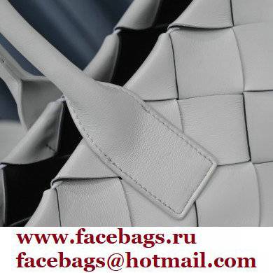 Bottega Veneta Intrecciato Leather Cabat Tote Bag White 2021