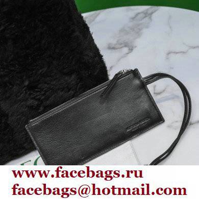 Bottega Veneta Intrecciato Shearling Arco Tote Bag Black 2021