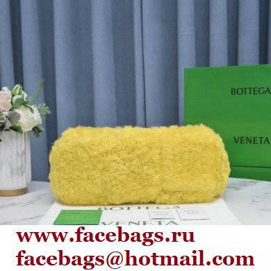 Bottega Veneta Intrecciato Shearling Arco Tote Bag Yellow 2021