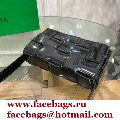 Bottega Veneta Intreccio Cassette Cross-body Bag Brushed Leather Black 2021 - Click Image to Close