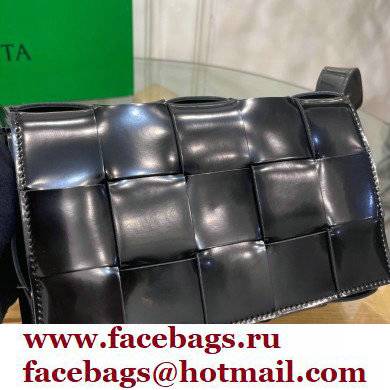 Bottega Veneta Intreccio Cassette Cross-body Bag Brushed Leather Black 2021 - Click Image to Close