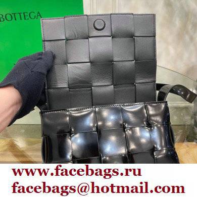 Bottega Veneta Intreccio Cassette Cross-body Bag Brushed Leather Black 2021