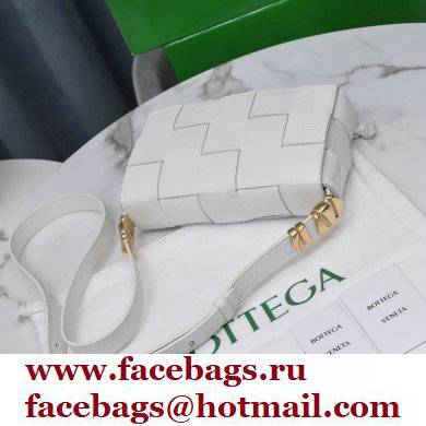 Bottega Veneta Intreccio Cassette Cross-body Bag Grained Leather White 2021 - Click Image to Close