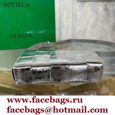 Bottega Veneta Intreccio Cassette Cross-body Bag Textured Leather Silver 2021