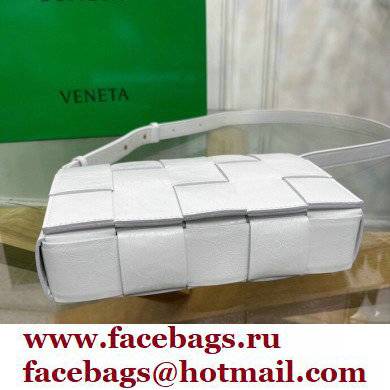 Bottega Veneta Intreccio Cassette Cross-body Bag Textured Leather White 2021 - Click Image to Close