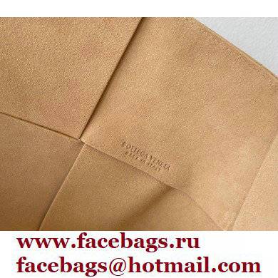Bottega Veneta Large Intrecciato Suede Tote Bag Apricot 2021