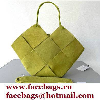 Bottega Veneta Large Intrecciato Suede Tote Bag Kiwi Green 2021 - Click Image to Close