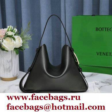 Bottega Veneta Leather Cradle Shoulder Bag Black 2021 - Click Image to Close