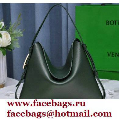 Bottega Veneta Leather Cradle Shoulder Bag Dark Green 2021