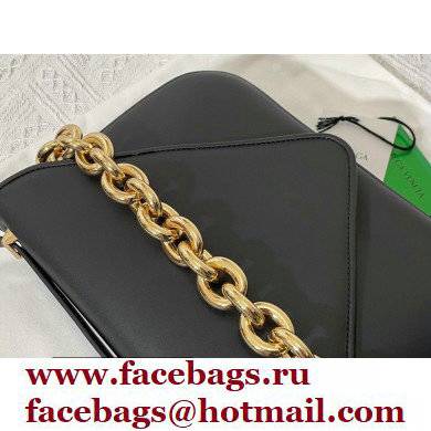 Bottega Veneta Mount Medium Leather Envelope Bag Black 2021 - Click Image to Close
