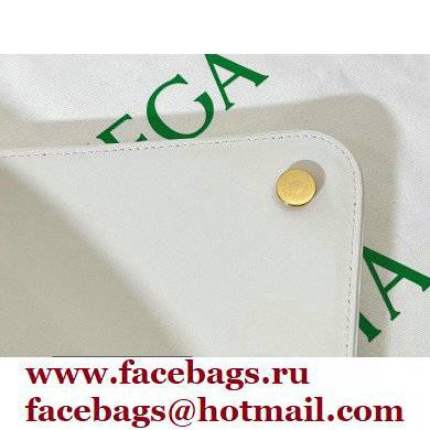 Bottega Veneta Mount Medium Leather Envelope Bag White 2021