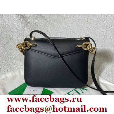 Bottega Veneta Mount Small Leather Envelope Bag Black 2021 - Click Image to Close