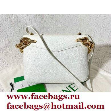 Bottega Veneta Mount Small Leather Envelope Bag Grained White 2021