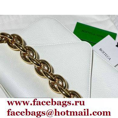 Bottega Veneta Mount Small Leather Envelope Bag Grained White 2021