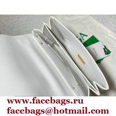 Bottega Veneta Mount Small Leather Envelope Bag Grained White 2021 - Click Image to Close