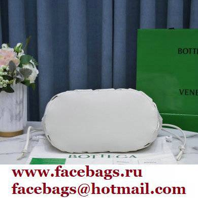 Bottega Veneta Point Intrecciato Leather Top Handle Medium Basket Bag White 2021 - Click Image to Close