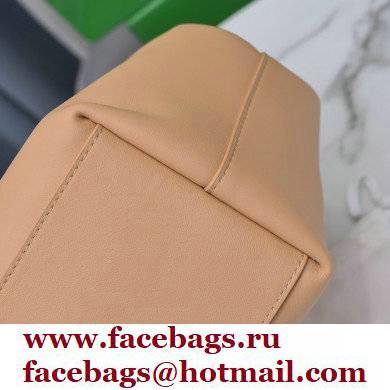 Bottega Veneta Point Leather Top Handle Medium Bag Apricot 2021