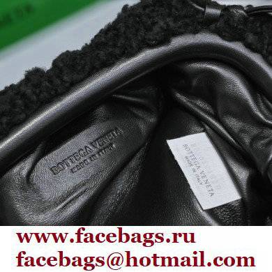 Bottega Veneta Shearling Clutch with Strap Mini Pouch Bag Black 2021 - Click Image to Close