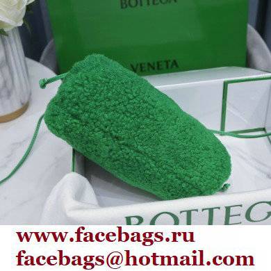 Bottega Veneta Shearling Clutch with Strap Mini Pouch Bag Green 2021