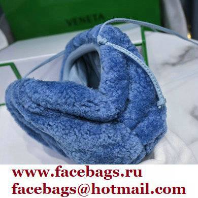 Bottega Veneta Shearling Clutch with Strap Mini Pouch Bag Sky Blue 2021 - Click Image to Close