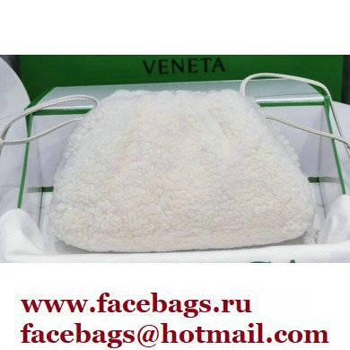 Bottega Veneta Shearling Clutch with Strap Mini Pouch Bag White 2021 - Click Image to Close