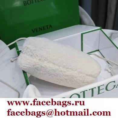 Bottega Veneta Shearling Clutch with Strap Mini Pouch Bag White 2021