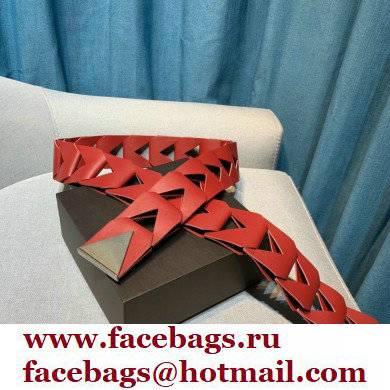 Bottega Veneta Width 5cm Cut-out Leather Hook Belt 04 2021 - Click Image to Close