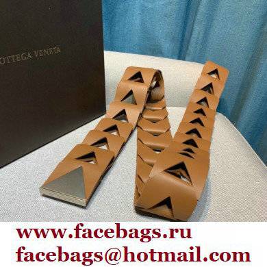 Bottega Veneta Width 5cm Cut-out Leather Hook Belt 06 2021 - Click Image to Close